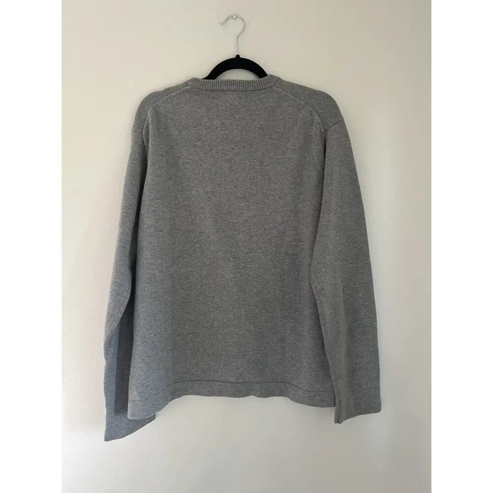 Vintage J. Crew Men’s Size Xl Gray 100% Cotton Knit Crewneck Sweater Pullover